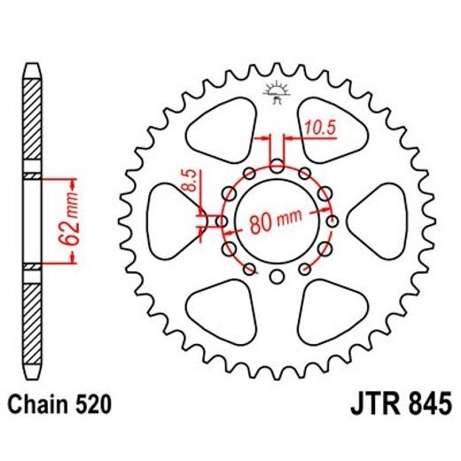 ŘETĚZOVÁ ROZETA JT JTR 845-46 46 ZUBŮ, 520