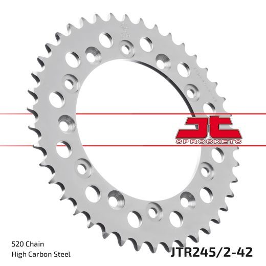 ŘETĚZOVÁ SADA EK - STŘÍBRNÝ ŘETĚZ 520 SRX, X-KROUŽEK, KOLEČKO JT, ROZETA JT PRO HONDA XR 350 R 1983-1984