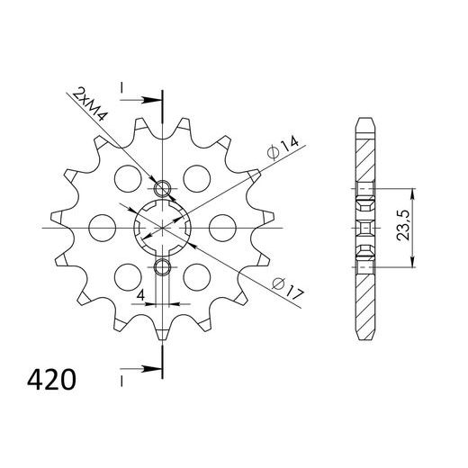 ŘETĚZOVÉ KOLEČKO SUPERSPROX CST-1128:14 14 ZUBŮ, 420