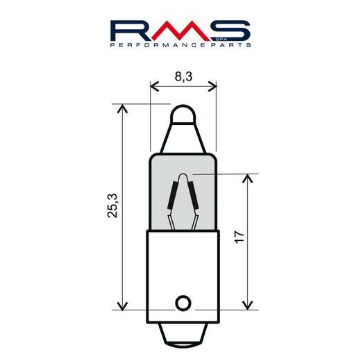 ŽÁROVKA RMS 246510025 12V 23W, 180° (10 KUSŮ)