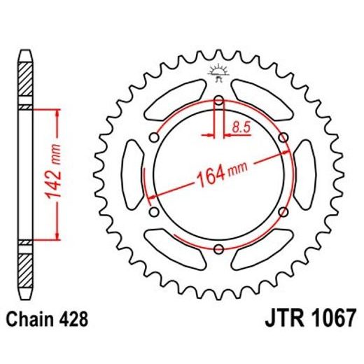 ŘETĚZOVÁ ROZETA JT JTR 1067-52 52 ZUBŮ, 428