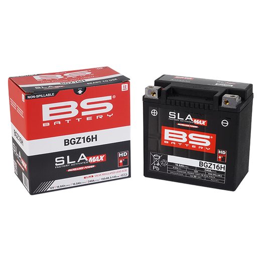 TOVÁRNĚ AKTIVOVANÁ MOTOCYKLOVÁ BATERIE BS-BATTERY BGZ16H (FA) SLA MAX