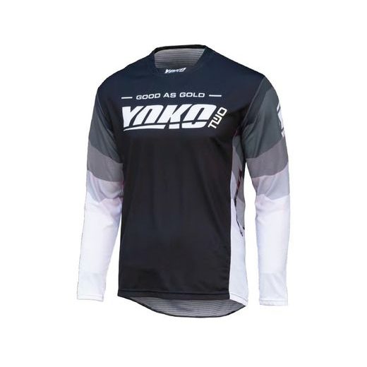 MOTOKROSOVÝ DRES YOKO TWO ČERNO/BÍLO/ŠEDÉ XXXL