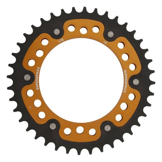 ŘETĚZOVÁ SADA EK - ZLATÝ ŘETĚZ 520 ZVX, X-KROUŽEK, KOLEČKO SUPERSPROX, ROZETA SUPERSPROX STEALTH PRO KAWASAKI ZX-6R 600 NINJA (<2002) 1995-1997