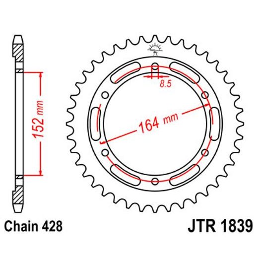 ŘETĚZOVÁ ROZETA JT JTR 1839-56 58 ZUBŮ, 428