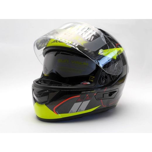 INTEGRÁLNÍ HELMA AXXIS RACER GP CARBON SV SPIKE A3 LESKLÁ FLUOR ŽLUTÁ S