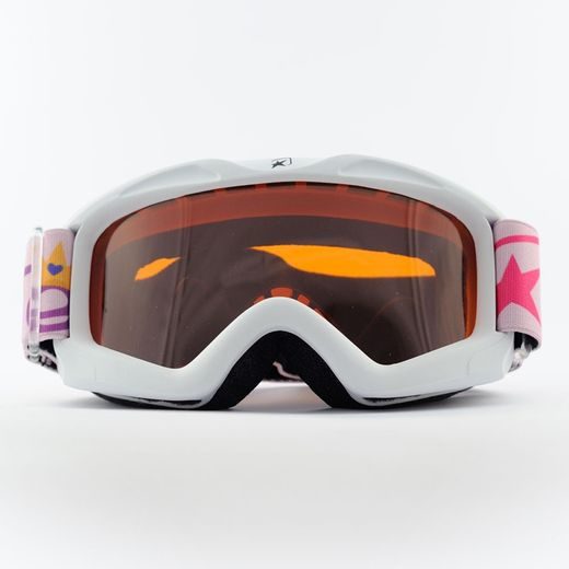 BRÝLE ARIETE SNOWY - KIDS 14930-BOU BÍLÉ, ORANŽOVÉ SKLA RŮŽOVÝ PÁSEK