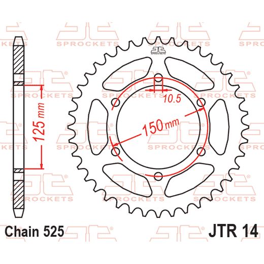 ŘETĚZOVÁ ROZETA JT JTR 14-46 46 ZUBŮ, 525