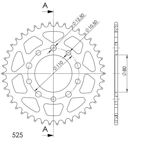 ŘETĚZOVÁ SADA EK - ZLATÝ ŘETĚZ 525 ZVX, X-KROUŽEK, KOLEČKO SUPERSPROX, ROZETA SUPERSPROX PRO TRIUMPH AMERICA 865 2007-2015