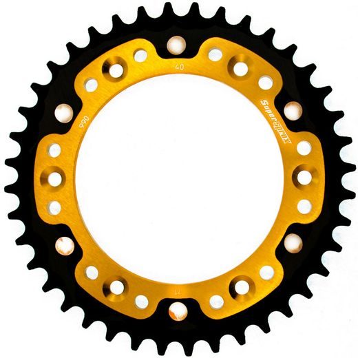 ŘETĚZOVÁ SADA EK - ZLATÝ ŘETĚZ 520 SRX, X-KROUŽEK, KOLEČKO SUPERSPROX, ROZETA SUPERSPROX STEALTH PRO KTM EXC (XC) 300 2005-2011