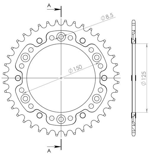 ŘETĚZOVÁ ROZETA SUPERSPROX STEALTH RST-7096:41-RED ČERVENÁ 41 ZUBŮ, 530