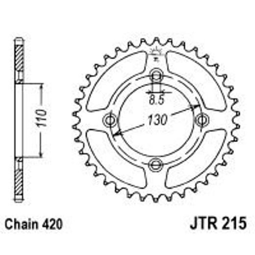 ŘETĚZOVÁ ROZETA JT JTR 215-56 56 ZUBŮ, 420