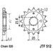 ŘETĚZOVÉ KOLEČKO JT JTF 512-15RB 15 ZUBŮ, 520 POGUMOVANÉ