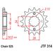 ŘETĚZOVÁ SADA EK - STŘÍBRNÝ ŘETĚZ 525 SRX, X-KROUŽEK, KOLEČKO JT POGUMOVANÉ, ROZETA JT PRO HONDA XRV 750 AFRICA TWIN 1990-1992