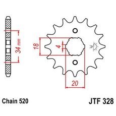 Reťazové koliečko JT JTF 328-15 15 zubov,520