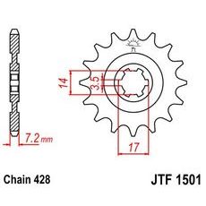 REŤAZOVÉ KOLIEČKO JT JTF 1501-12 12T, 428