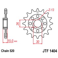 Reťazové koliečko JT JTF 1404-15 15T, 520