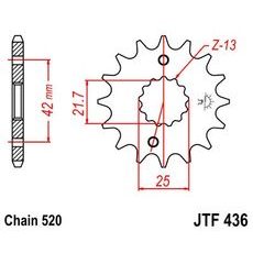 REŤAZOVÉ KOLIEČKO JT JTF 436-16 16T, 520