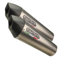 DUAL SLIP-ON EXHAUST GPR GP EVO4 E4.BMW.50.GPAN.TO BRUSHED TITANIUM INCLUDING REMOVABLE DB KILLERS AND LINK PIPES