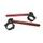 Aluminium-forged clip-ons ACCOSSATO with metal clamp composed of 2 half-rings 10 degrees inclination, red