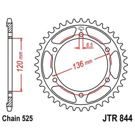 REŤAZOVÁ ROZETA JT JTR 844-44 44T, 525