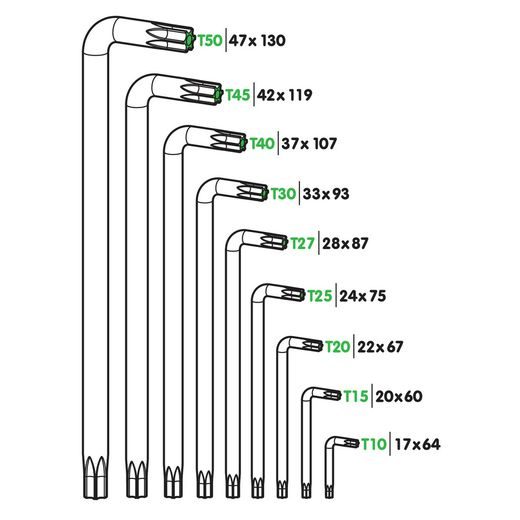 SADA KĽÚČOV TORX 9 KS - 66004