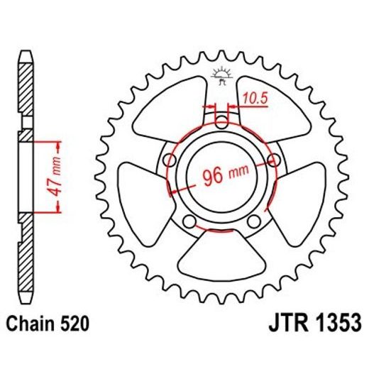 REŤAZOVÁ ROZETA JT JTR 1353-35 35T, 520