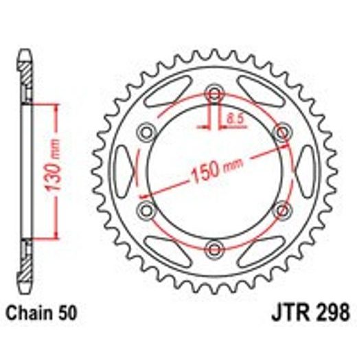 REŤAZOVÁ ROZETA JT JTR 298-40 40T, 530