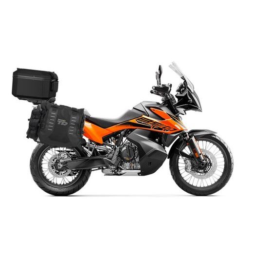 SET OF SHAD TERRA TR40 ADVENTURE SADDLEBAGS AND SHAD TERRA ALUMINIUM TOP CASE TR55 PURE BLACK, INCLUDING MOUNTING KIT SHAD KTM 790/890 ADVENTURE