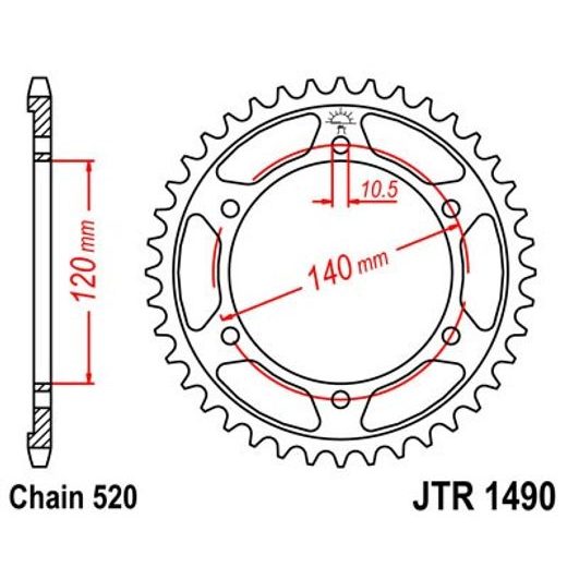 REŤAZOVÁ ROZETA JT JTR 1490-44 44T, 520