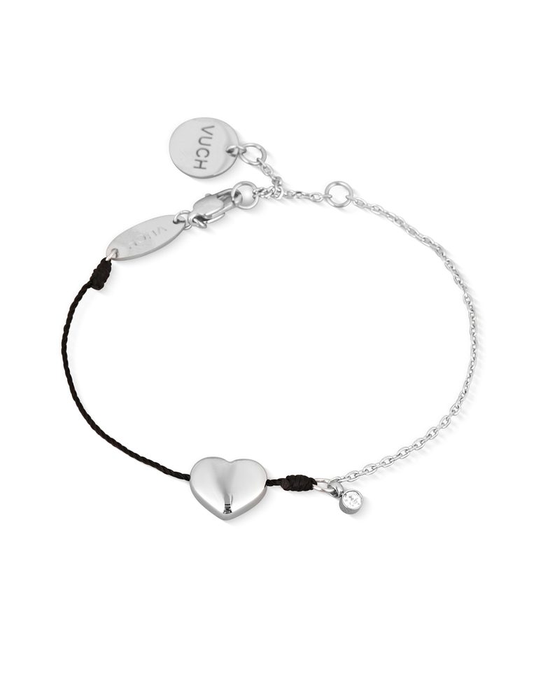 VUCH Shiny Heart Black Bracelet