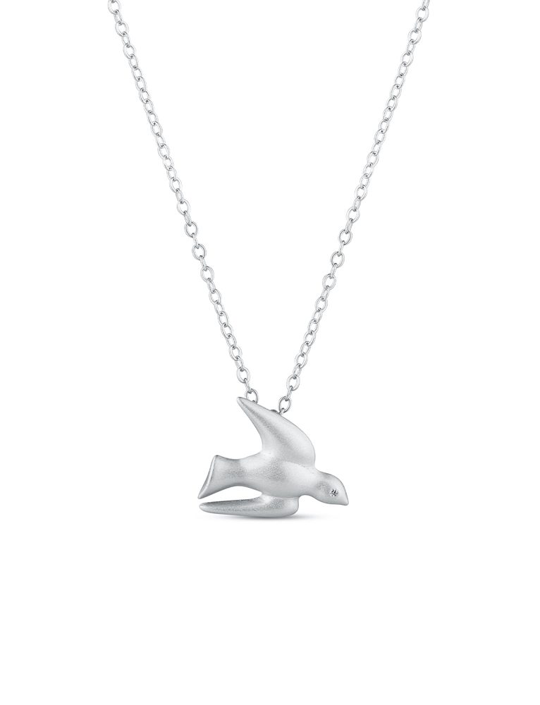 VUCH Dove Silver Necklace