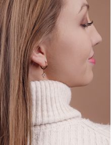Rose Gold Moon Earrings
