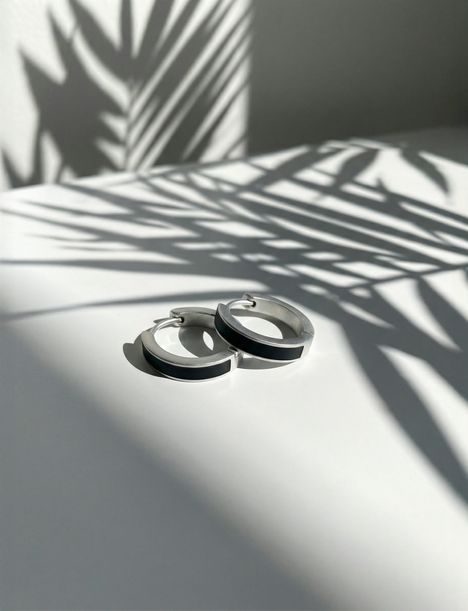 Black Sara Silver earrings