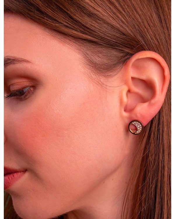 Rose Gold Moon Earrings