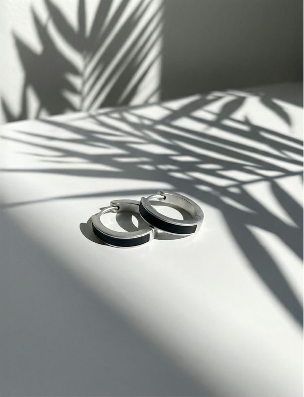 Black Sara Silver earrings