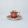 Cup 80 ml and saucer Windsor mocca, Purpur, Leander 1907
