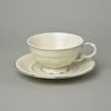 Tea cup 200 ml + saucer 15,5 cm, Sonáta ivory + platinum, Leander Loučky