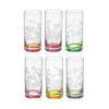 Barline 470 ml, sklenice vysoká na limonádu / vodu, 6 ks., barevné ovoce, Crystalex