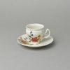 BERNADOTTE ivory chinese flowers: Cup and saucer Espresso 75 ml / 12 cm, Thun 1794, karlovarský porcelán