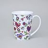 Hrnek Erin 12 cm 420 ml, veselá srdíčka - tyrkys, Český porcelán a.s.
