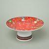Cake stand 20 x 9 cm, red christmas decor, porcelain, EGAN