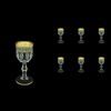 Astra Gold: Liqueur Glass 50 ml, 6 pcs. set, Crystal, Provenza, Antique Golden Black decor