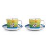 2 pcs. breakfast cups 340 ml set, “LE CASETTE” blue-green, porcelain, EGAN