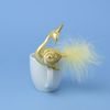 Christmas glass decoration Swan 11 cm - beige/gold, Czech hand made