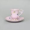 Šálek 130 ml vysoký s podšálkem Karolina, dekor 3051, Leander, růžový porcelán
