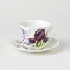 Iris: Cup 420 ml and saucer breakfast, English Fine Bone China, Roy Kirkham
