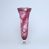 Křišťálová váza broušená, dekor bodlák RUBÍN, 285 mm, Crystalite BOHEMIA