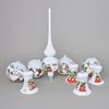 A set of The Christmas Tree Decoration Glass Balls 7,5 cm "Czech Winter 1918" + Christmas tree tip, Set 9 pcs.