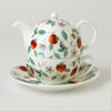Alpine strawberry: Tea pot 400 ml + saucer, Roy Kirkham fine bone china